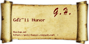 Gáli Hunor névjegykártya